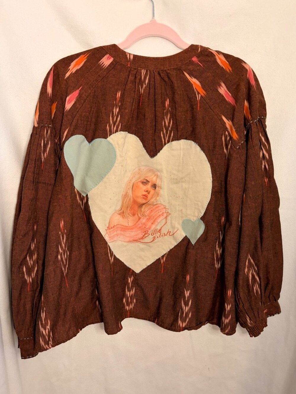 Billie Eilish upcycled WORLD MARKET IKAT JACKET BLOUSE tribal pattern- S/M